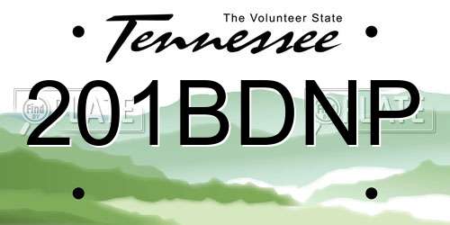 201BDNP Tennessee License Plate