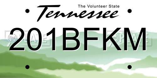 201BFKM Tennessee License Plate