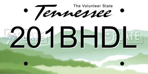201BHDL Tennessee License Plate