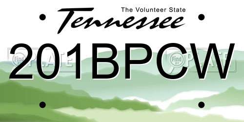 201BPCW Tennessee License Plate