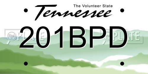 201BPD Tennessee License Plate