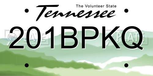 201BPKQ Tennessee License Plate