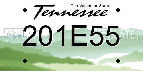 201E55 Tennessee License Plate