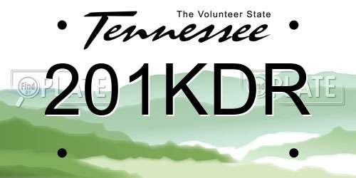 201KDR Tennessee License Plate