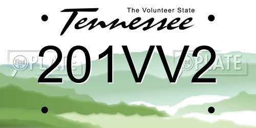 201VV2 Tennessee License Plate