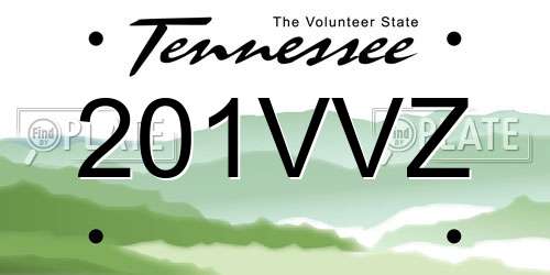 201VVZ Tennessee License Plate