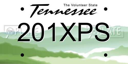 201XPS Tennessee License Plate