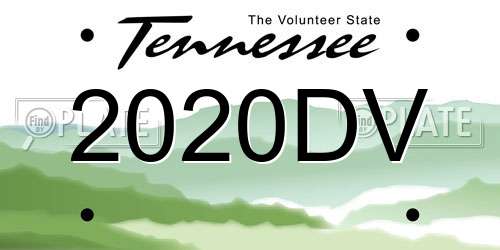 2020DV Tennessee License Plate