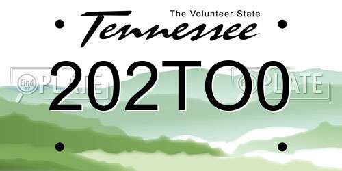 202TO0 Tennessee License Plate