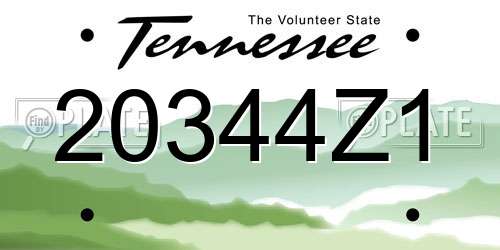 20344Z1 Tennessee License Plate