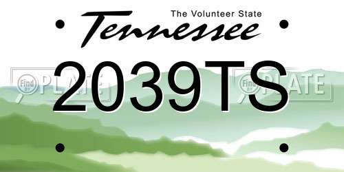 2039TS Tennessee License Plate