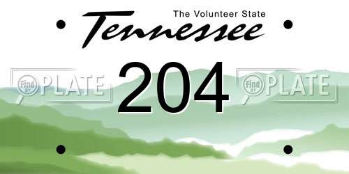 204 Tennessee License Plate
