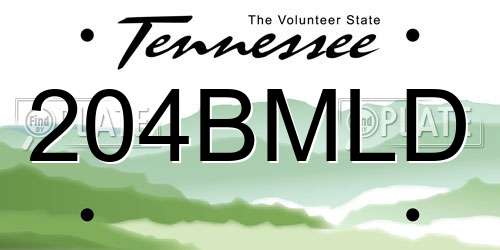204BMLD Tennessee License Plate
