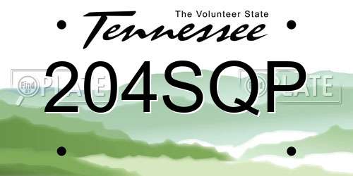 204SQP Tennessee License Plate