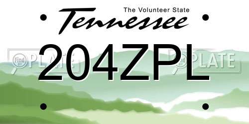 204ZPL Tennessee License Plate