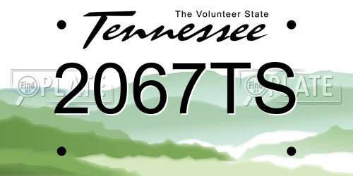 2067TS Tennessee License Plate