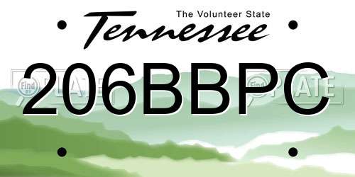 206BBPC Tennessee License Plate