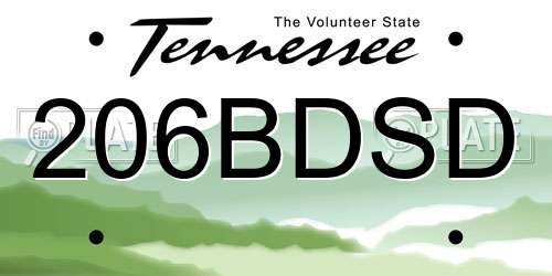 206BDSD Tennessee License Plate