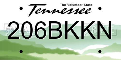 206BKKN Tennessee License Plate
