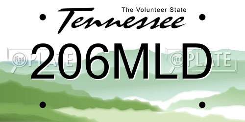 206MLD Tennessee License Plate