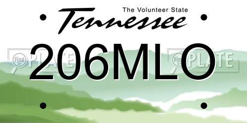 206MLO Tennessee License Plate