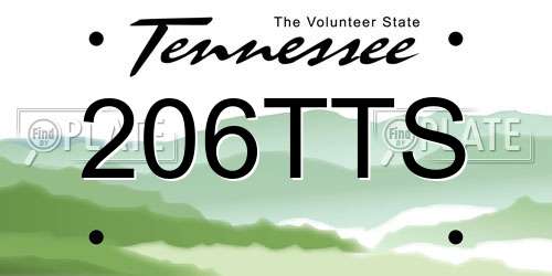 206TTS Tennessee License Plate