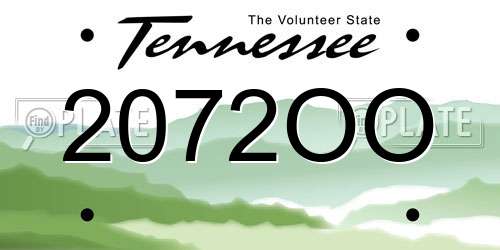2072OO Tennessee License Plate