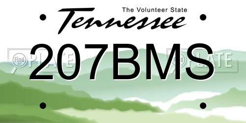 207BMS Tennessee License Plate