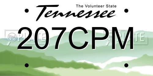 207CPM Tennessee License Plate