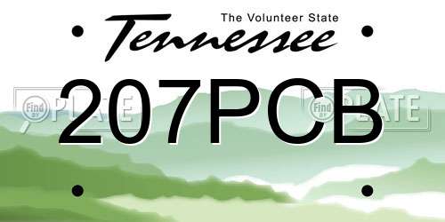 207PCB Tennessee License Plate