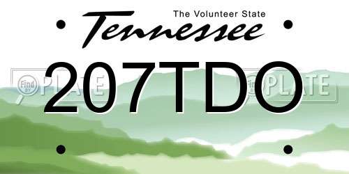 207TDO Tennessee License Plate