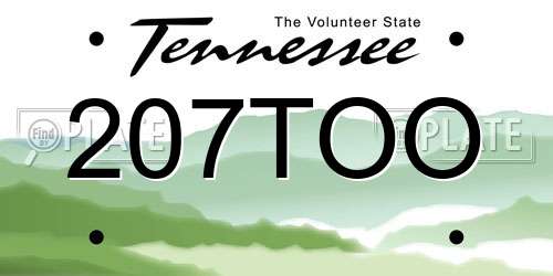 207TOO Tennessee License Plate