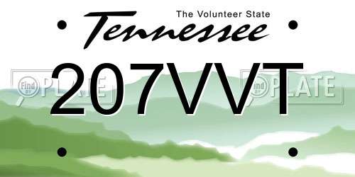 207VVT Tennessee License Plate