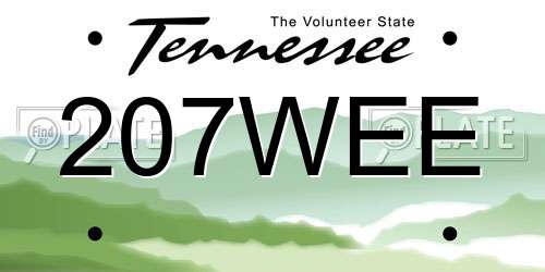 207WEE Tennessee License Plate