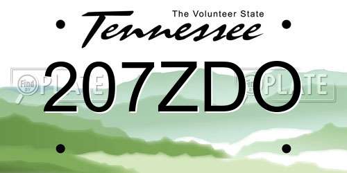 207ZDO Tennessee License Plate