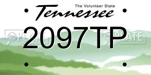 2097TP Tennessee License Plate