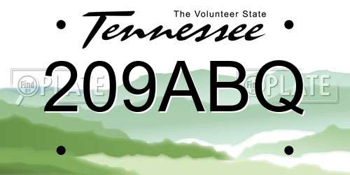 209ABQ Tennessee License Plate