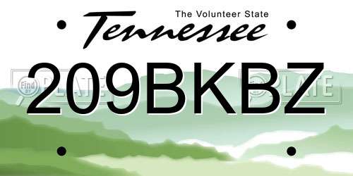 209BKBZ Tennessee License Plate