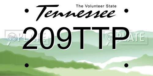 209TTP Tennessee License Plate