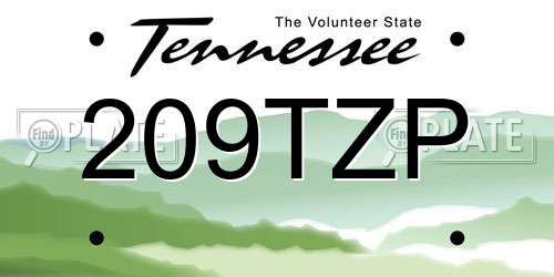 209TZP Tennessee License Plate