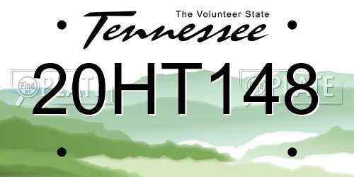 20HT148 Tennessee License Plate