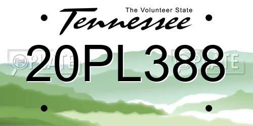 20PL388 Tennessee License Plate