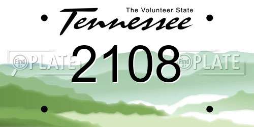 2108 Tennessee License Plate