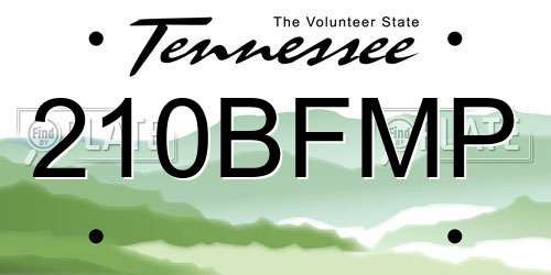210BFMP Tennessee License Plate