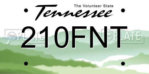 210FNT Tennessee License Plate