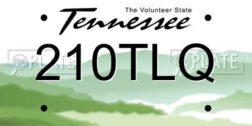 210TLQ Tennessee License Plate