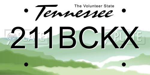 211BCKX Tennessee License Plate