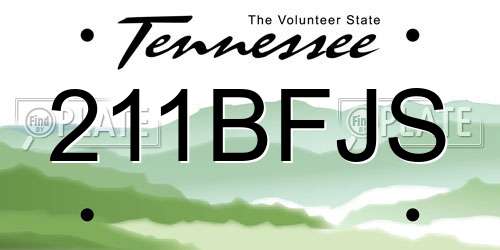 211BFJS Tennessee License Plate