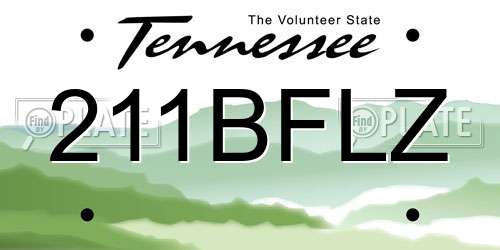 211BFLZ Tennessee License Plate
