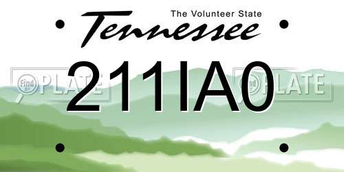 211IA0 Tennessee License Plate